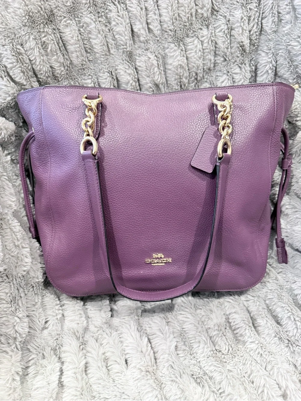 ELLE CHAIN TOTE (COACH F72650) GOLD/BLACKBERRY